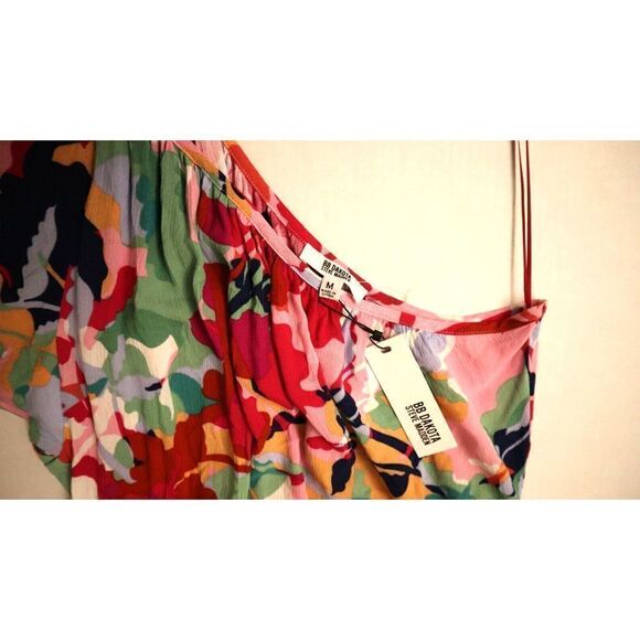 BB Dakota x Steve Madden Women's Sz M Rose Water Floral One Shoulder Top $69+ - Picture 3 of 6